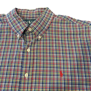 Ralph Lauren Custom Fit Long Sleeve Multicolored Plaid Button-Down Size XL